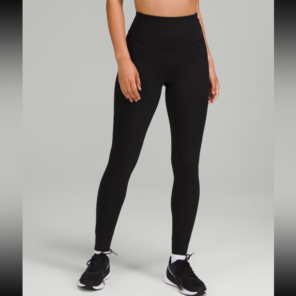 Lululemon Black Base Pace High Rise Running Tight 28 inch Brushed Nulux size 8
